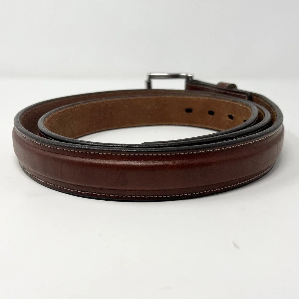 Hanks Belts 100 Year Belt Mens Sz. 50 Brown Full Grain Leather Roller Buckle USA